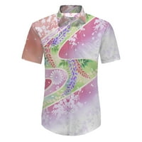 Мъжете модна блуза Топ тропически стил печат Хаваи Лятна риза Мъжки ризи за печат с къс ръкав по плажа дрехи за човек свободно време небрежен модерен плаж ежедневно носене