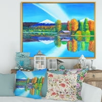 Дизайнарт 'отражение на планина и небе на езерото вода' морска и крайбрежна рамка платно стена арт принт