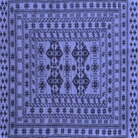 Ahgly Company Indoor Rectangle Southwestern Blue Country Area Rugs, 6 '9'