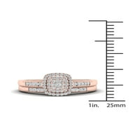 1 3кт ТДВ 10к розов златен диамант булчински комплект