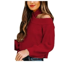 adviicd лилав пуловер дамски пуловери Crewneck пуловер пуловер мода за ежедневни есен зим солиден цвят дами плетен пуловер върхове