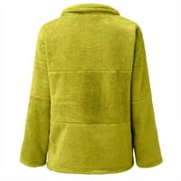 Ketyyh-chn палто жените излетяли дрехи Официално палто с дълъг бутон Жълто, XL
