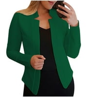 Ifshaion огромни жилетки за жени със солиден цвят ежедневно мода с дълъг ръкав с дълги ръкавиди с палто за външни дрехи Lightweight Summer Cardigan Green XS