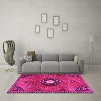 Ahgly Company Indoor Square Medallion Pink Traditional Area Rugs, 7 'квадрат
