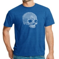 Тениска на поп арт за мъже Premium Blend Word Art - мъртъв вътрешен череп
