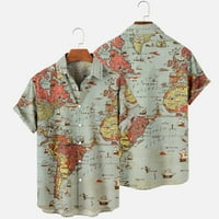 Майтианфайски ризи За Мъже хавайска риза за мъже ежедневни Не позициониращи Копчета за печат плаж Вечерен къс ръкав риза блуза летни върхове