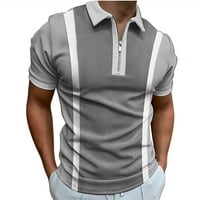 Ауфмер лято основни атлетика ризи За Мъже клирънс мъжки ежедневни ивици цип изненадващ Пуловер цип блуза С къс ръкав