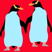 Гей гордост пингвини, държащи ръце Женски червен хедър графичен състезателен резервоар TOP - Дизайн от хора XL