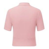 Мишуоти ежедневни дамски блузи Блуза твърдо в Плетиво ежедневна врата празнична риза лятна дамска блуза