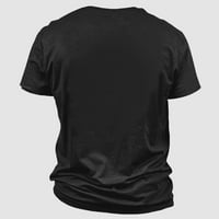 Freshlook Summer Print T-тениска плюс размер, печат лятна мода с тениска с къс ръкав персонализиран печат свободно отдолу, черно XL