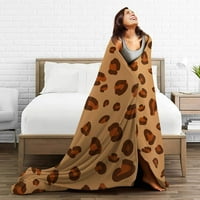 Леопардов модел руно хвърляне на одеяло ултра мек уютен декоративен фланелен одеяло за домашно легло диван стол пътуване 50x40in