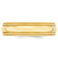 Най -добро злато 10k жълто злато Double Milgrain Comfort Fit Band, размер 9