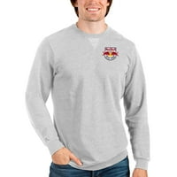 Мъжки Антигуа Хедед Грей Ню Йорк Ред Булс награда екипаж пуловер суитчър