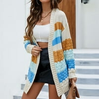 Аайомет леки жилетки за жени хлабав плетен пуловер с джобове Модни Връхни дрехи
