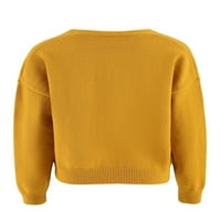 Lumento жени мека есенно облекло уютен бутон надолу кардиган пуловер Слънчогледов отпечатан отворено предно палто жълто m