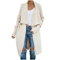 Женско яке, женски ежедневни твърди палто с пуловер с дълъг ръкав с джобове