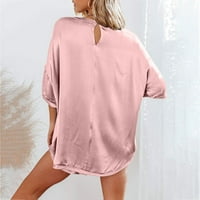 Дамски копринени сатенени Пижами комплект Дамски две пижами с къс ръкав тениска с шорти комплект пижами Пижами Дамски спално облекло на клирънс